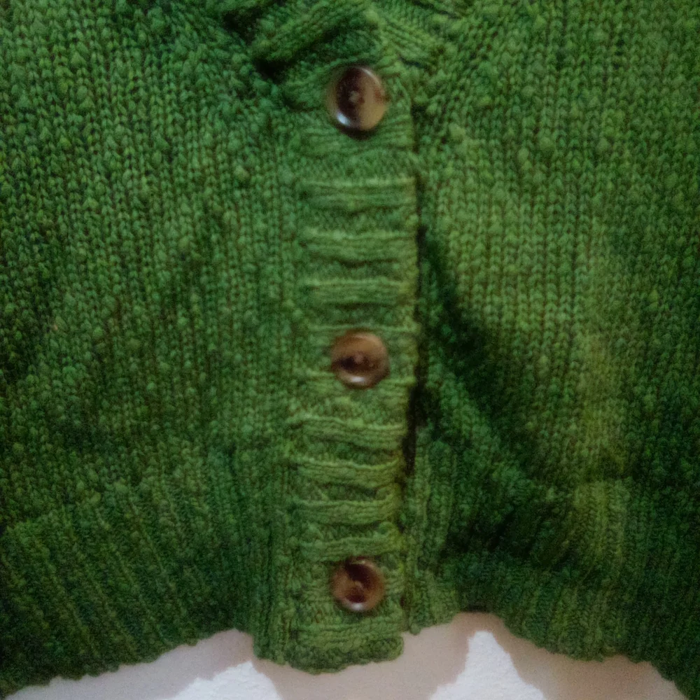 Michael Kors Green Cropped Knit Cardigan 100% Cotton Size XS Fall - Picture 5 of 14